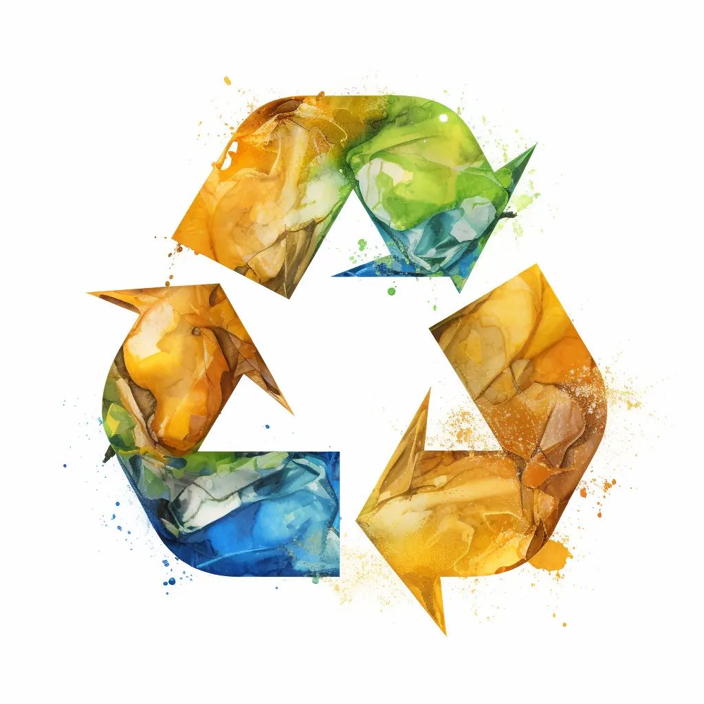 Das Symbol für Recycling auf einem weißen Hintergrund präsentiert.